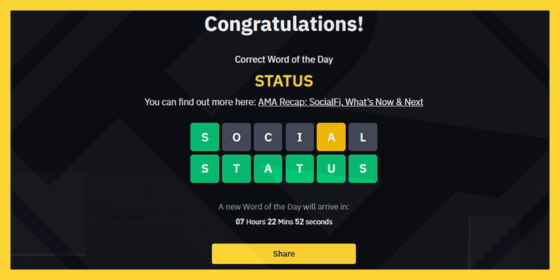 Chia sẻ đáp án Binance WOTD (Word of the Day)