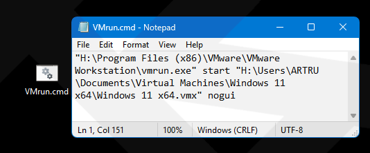 编辑 VMrun.cmd 文件